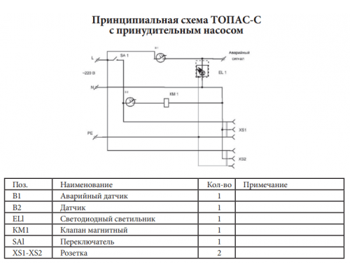 Монтажная схема Топас-С 10 Пр